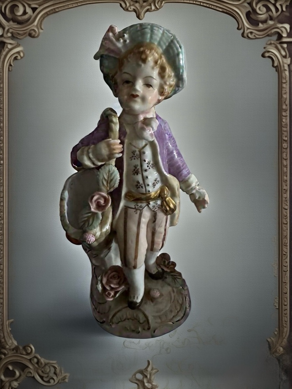 Vintage UCAGCO Japan Figurine: Ceramic Man with Spill Vase, 1950s Collectible